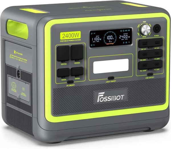 FOSSiBOT F2400 - Station d'Alimentation Portable 2400W/2048Wh pour Énergie de Secours