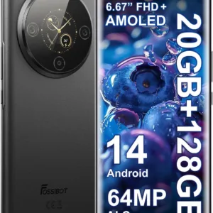 FOSSIBOT S3 Pro – Smartphone Double Écran AMOLED | 64 MP | 20 Go RAM | 128 Go | Android 14 | NFC | 5000 mAh